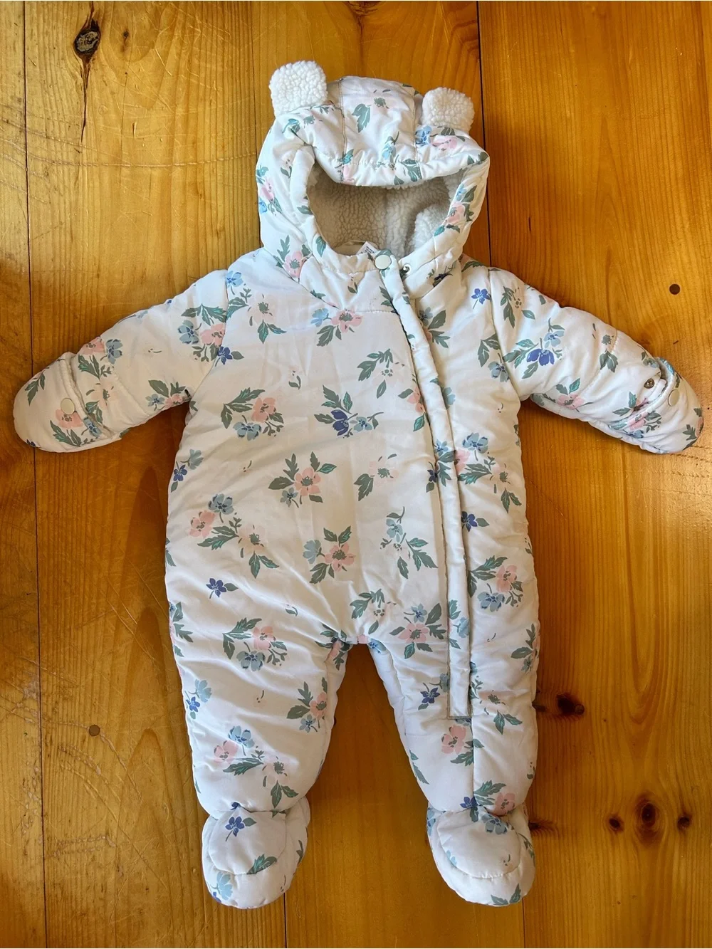 Carters 3-6 Month Infant Floral Quilted One-Piece Snowsuit